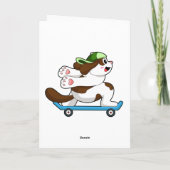 Carte Chien en tant que patineur avec planche à roulette (Dos)