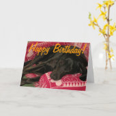 Carte Chien endormi "Fête jusqu'à ce que vous soyez POOP (Fleur jaune)