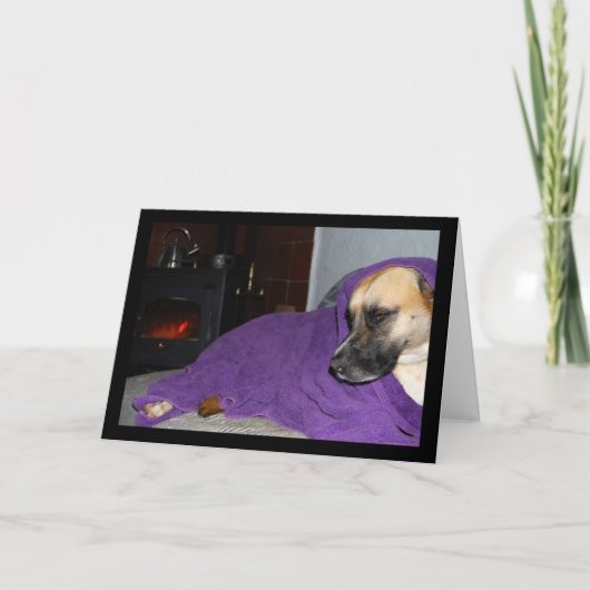 Carte Chien endormi près de la cheminée (Devant)