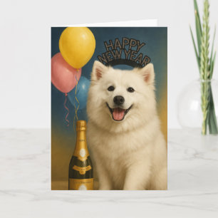 Carte Chien Esquimau Américain Bonne Année