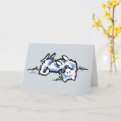 Carte Chien Esquimau Américain Jouer Mort (Fleur jaune)