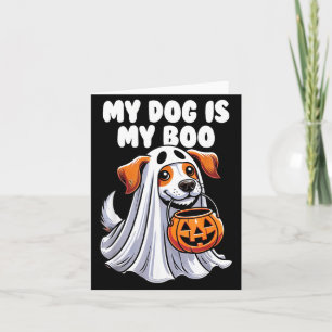Carte Chien est Boo Fantôme Halloween Amoureux des chien