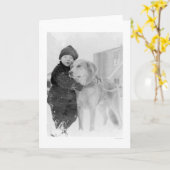 Carte Chien et enfant Nome Alaska 1926 (Fleur jaune)