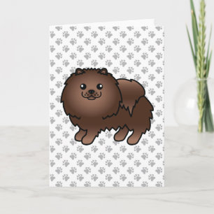 Carte Chien et pattes de caricature Brown de Poméranie