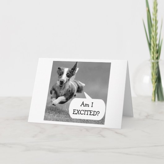 CARTE CHIEN EXCITÉ NE PEUT PAS ATTENDRE VOTRE ANNIVERSAI (Devant)