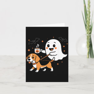 Carte Chien fantôme drôle de Beagle Halloween Saison Sai