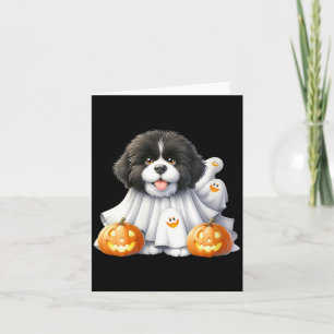 Carte Chien fantôme Halloween noir et blanc pour femmes