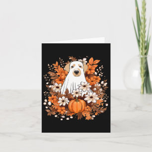 Carte Chien fantôme mignon d'automne avec Halloween de c
