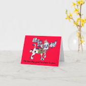 Carte Chien frais le beagle de danse (Fleur jaune)