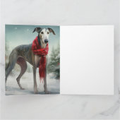 Carte Chien gris à Noël de neige (Intérieur)