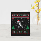 Carte Chien Grisonnant Dabbing Chapeau De Père Noël Garç (Fleur jaune)