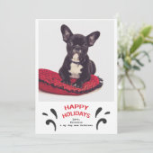 Carte Chien Happy Holidays Photo Grey (Debout devant)