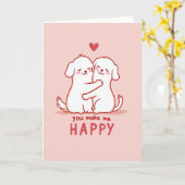 Carte Chien Heureux (Fleur jaune)