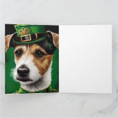 Carte Chien Jack Russell en robe de la Saint-Patrick (Intérieur)