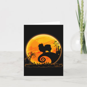 Carte Chien Japonais Chin Et Lune Drôle De Chien Hallowe