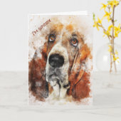 Carte Chien Je suis Désolé / Pardonnez-moi mes excuses (Fleur jaune)