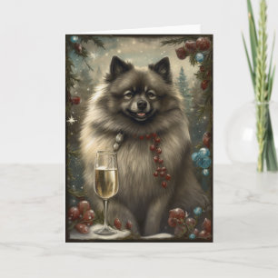 Carte Chien Keeshond Nouvel An