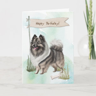 Carte Chien Keeshond Se reproduit dehors sous le signe d