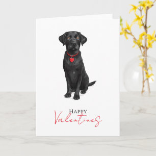 Carte Chien Labrador avec cœur d'amour Saint-Valentin