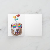 Carte Chien Labrador avec coeurs Saint-Valentin (Intérieur)