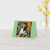 Carte Chien Mad Scientifique (Fleur jaune)