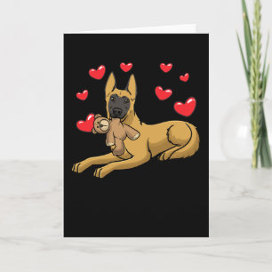 Carte Chien Malinois avec animal farci Berger Belge
