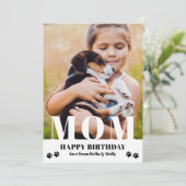 Carte Chien Maman Joyeux Anniversaire Moderne Photo pers (Debout devant)