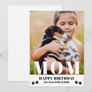 Carte Chien Maman Joyeux Anniversaire Moderne Photo pers