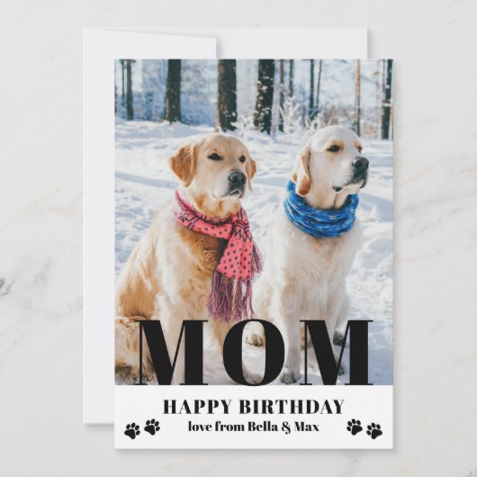 Carte Chien Maman Joyeux Anniversaire Moderne Photo pers (Devant)