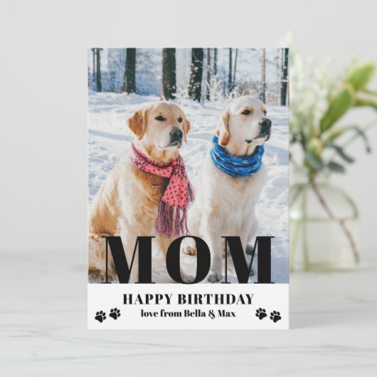 Carte Chien Maman Joyeux Anniversaire Moderne Photo pers (Debout devant)