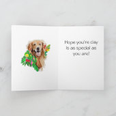 Carte Chien mignon au milieu des fleurs Golden Retriever (Intérieur)