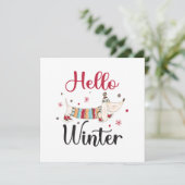 Carte Chien mignon Bonjour hiver (Debout devant)