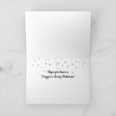 Carte Chien mignon enveloppé dans les lumières de Noël à (Intérieur)