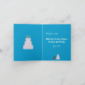 Carte Chien mignon et gâteau Anniversaire Animal Charité (Intérieur)