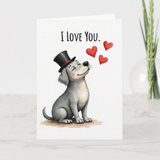 Carte Chien Mignon Je T'Aime (Devant)