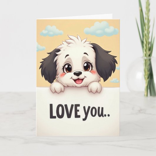 Carte Chien Mignon Je T'Aime (Devant)