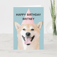 Chien mignon Kawaii souriant Shibu Inu Blue Annive