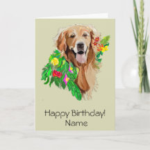 Carte Chien Mignon Parmi Les Fleurs Golden Retriev