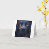 Carte Chien noir dans l'esprit (Fleur jaune)