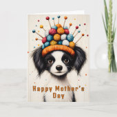 Carte Chien noir et blanc, Casquette tricoté CY1 Personn (Devant)