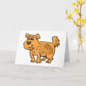 Carte Chien orange hirsute (Fleur jaune)