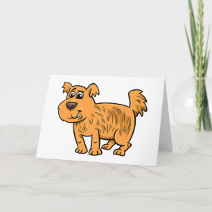 Carte Chien orange hirsute