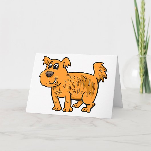 Carte Chien orange hirsute