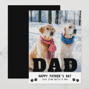Carte Chien papa Bonne Fête des pères Empreinte de patte