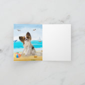 Carte Chien Papillon sur la Plage (Intérieur)