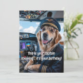 Carte Chien Pilote et avion Photo Funny Aviation Anniver (Debout devant)