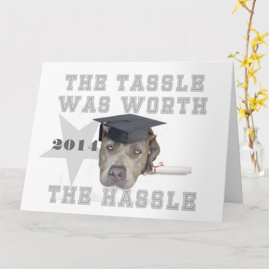 Carte Chien pitbull (Fleur jaune)