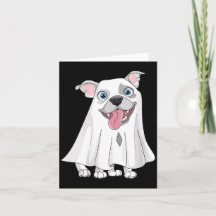 Carte Chien Pitbull Féminin Portant Un Costume De Fantôm
