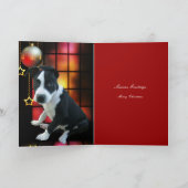 Carte Chien Pitbull Puppy Noël (Intérieur)