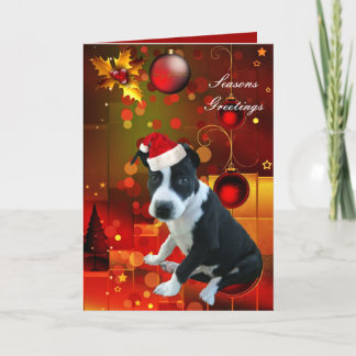 Carte Chien Pitbull Puppy Noël